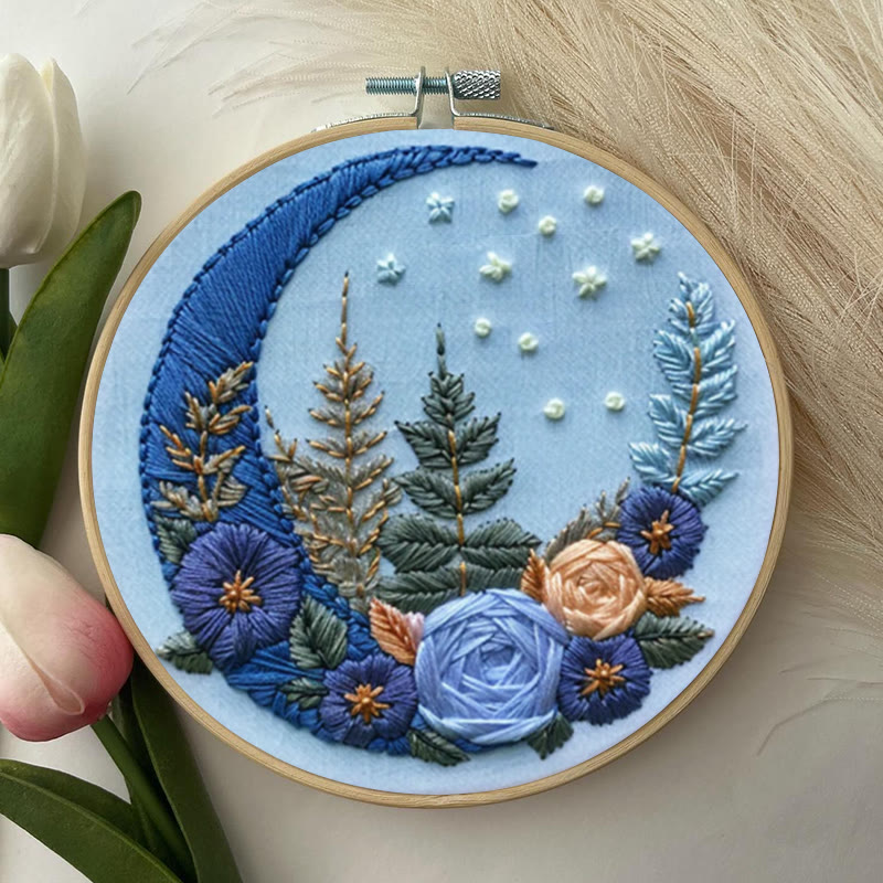 Rubbyoo Embroidery Kit - Floral Moom | Diy Celestial Craft | Perfect Home Decor  - image 3