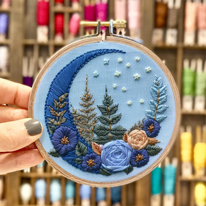 Rubbyoo Embroidery Kit - Floral Moom | Diy Celestial Craft | Perfect Home Decor  - image 2