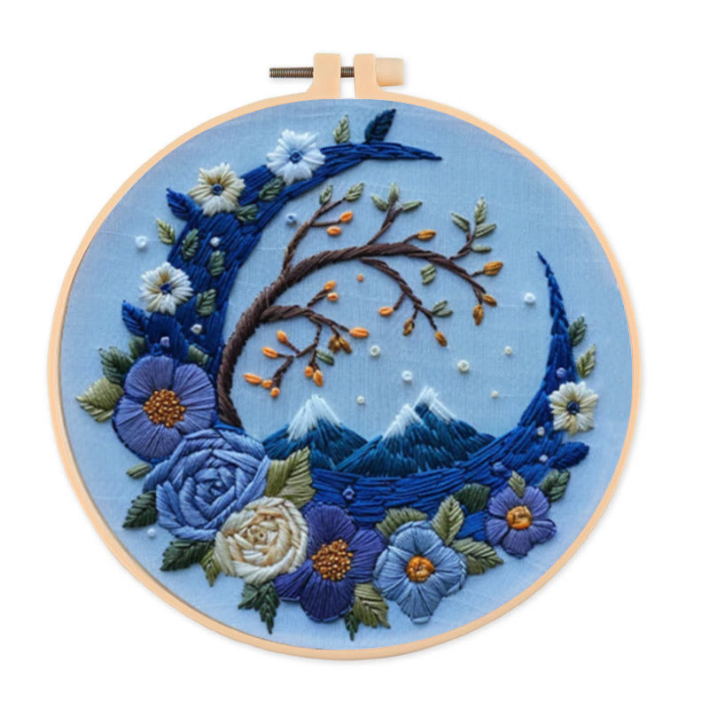 Rubbyoo Embroidery Kit - Woodland Moon | Mystical Handmade Art | Diy Decorative Craft - 20*20cm - image 1