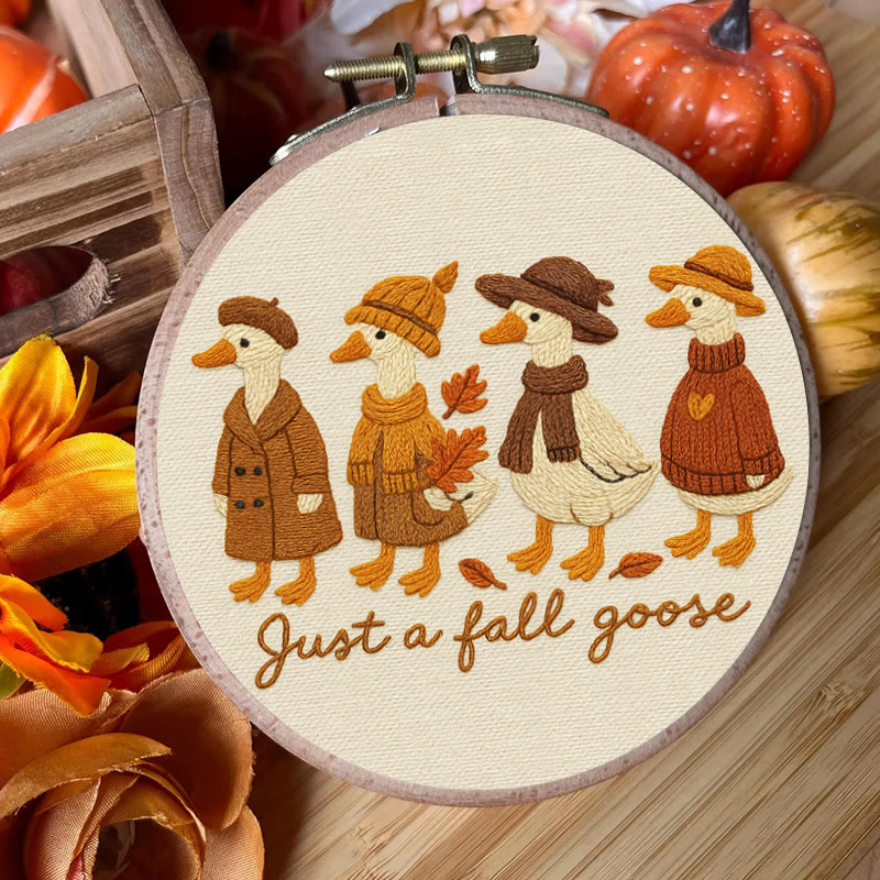 Rubbyoo Embroidery Kit - Autumn Goose | Halloween Animal Craft | Nice Handmade Gifts - image 3