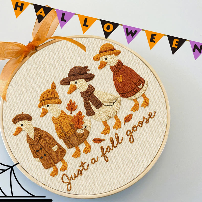 Rubbyoo Embroidery Kit - Autumn Goose | Halloween Animal Craft | Nice Handmade Gifts - image 2