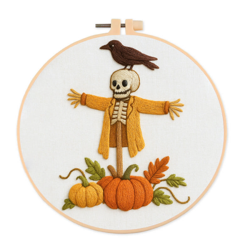 Rubbyoo Embroidery Kit - Spooky Scarecrow | Creative Halloween Craft | Nice Hanging Decor - 20*20cm - image 1