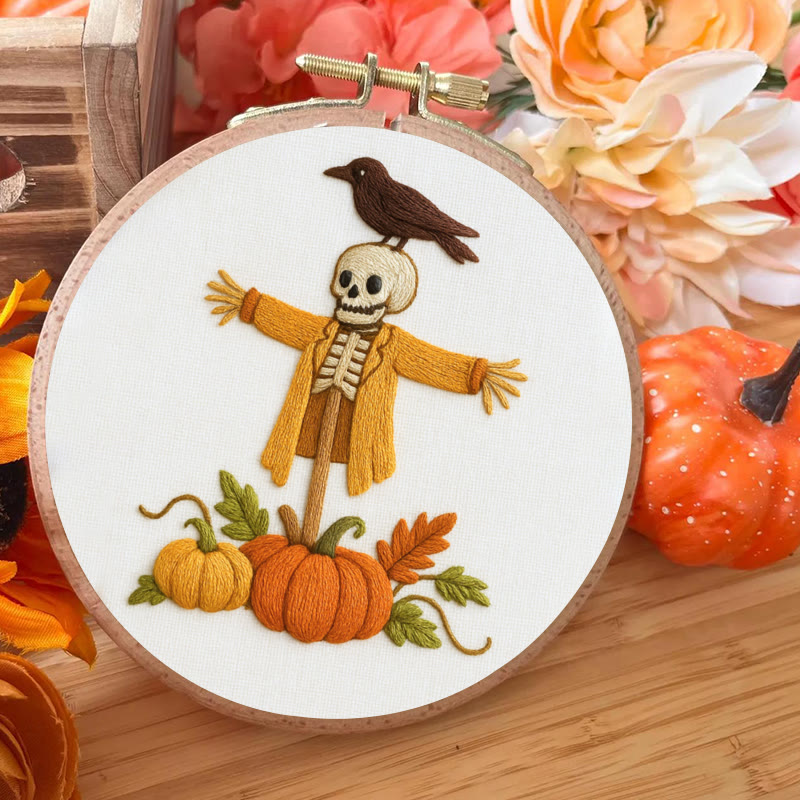 Rubbyoo Embroidery Kit - Spooky Scarecrow | Creative Halloween Craft | Nice Hanging Decor - image 3