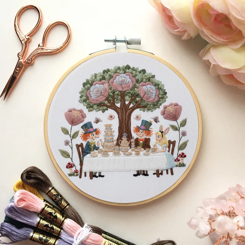 Rubbyoo Embroidery Kit - Happy Tea Time | Personalized Needle Craft | Nice Gift For Home Decor - image 2