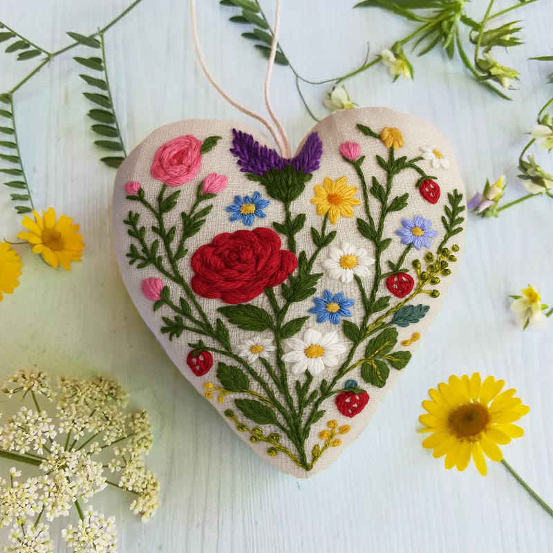 Rubbyoo Heart Embroidery Kit - Charming Rose | Perfect Gift For Her | Diy Craft For Flower Lovers - image 4