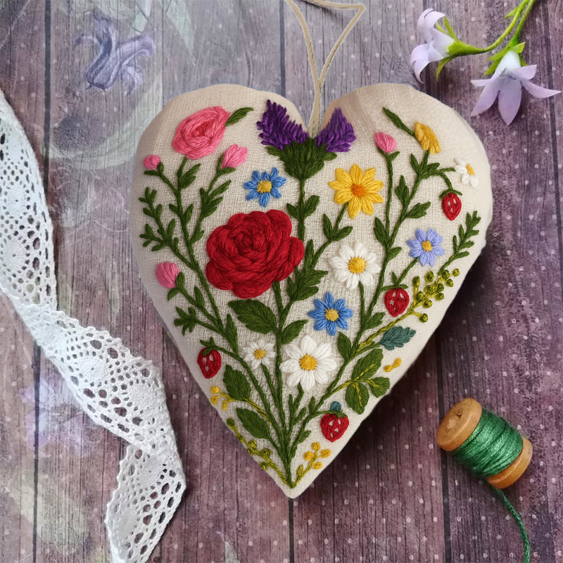 Rubbyoo Heart Embroidery Kit - Charming Rose | Perfect Gift For Her | Diy Craft For Flower Lovers - image 3
