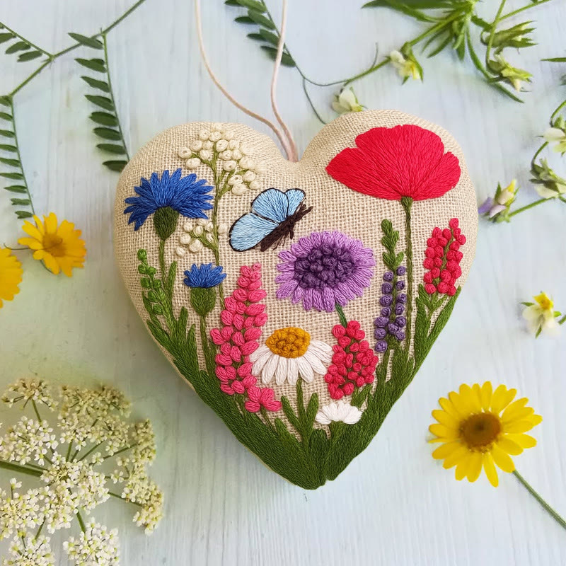 Rubbyoo Heart Embroidery Kit - Spring View | Diy Flower Art | Perfect Handicraft For Her - image 4