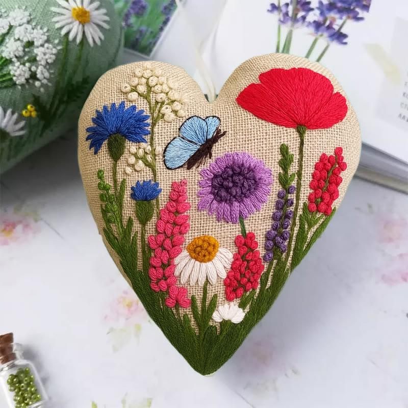 Rubbyoo Heart Embroidery Kit - Spring View | Diy Flower Art | Perfect Handicraft For Her - image 2