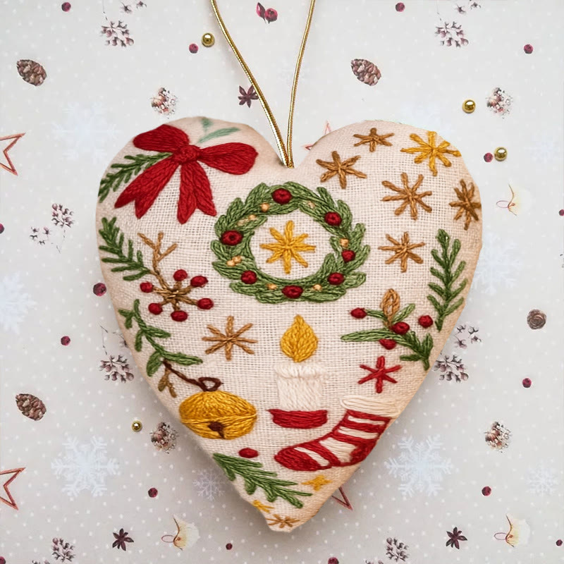 Rubbyoo Heart Embroidery Kit - Unique Handmade Art Craft | Christmas Hanging Ornaments  - Christmas Celebration  - image 8