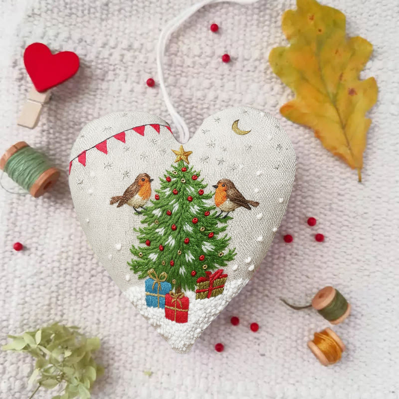 Rubbyoo Heart Embroidery Kit - Christmas Tree | Unique Holiday Decor | Nice Handmade Gift - image 3