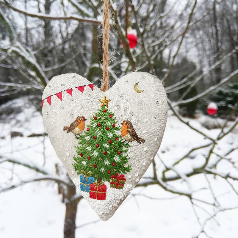 Rubbyoo Heart Embroidery Kit - Christmas Tree | Unique Holiday Decor | Nice Handmade Gift - 6 inches hoop kit - image 1