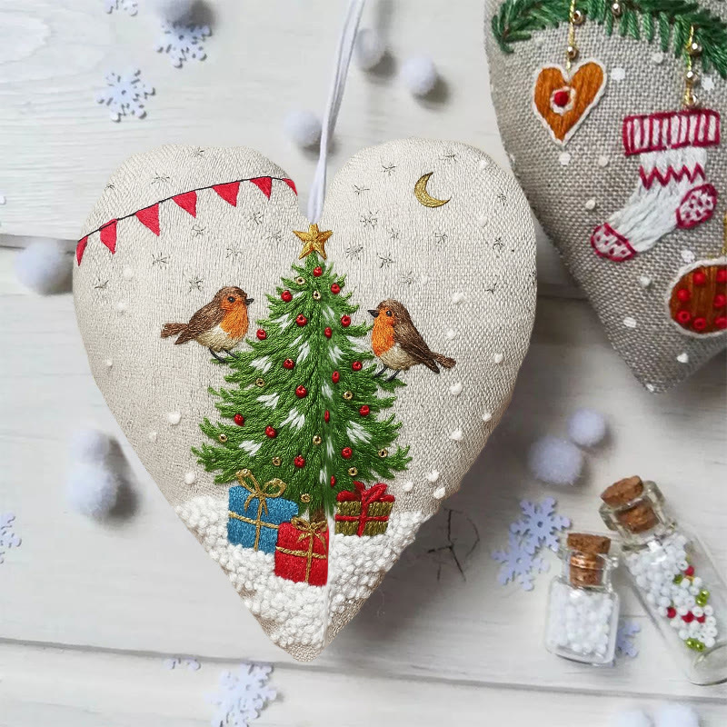 Rubbyoo Heart Embroidery Kit - Christmas Tree | Unique Holiday Decor | Nice Handmade Gift - image 2