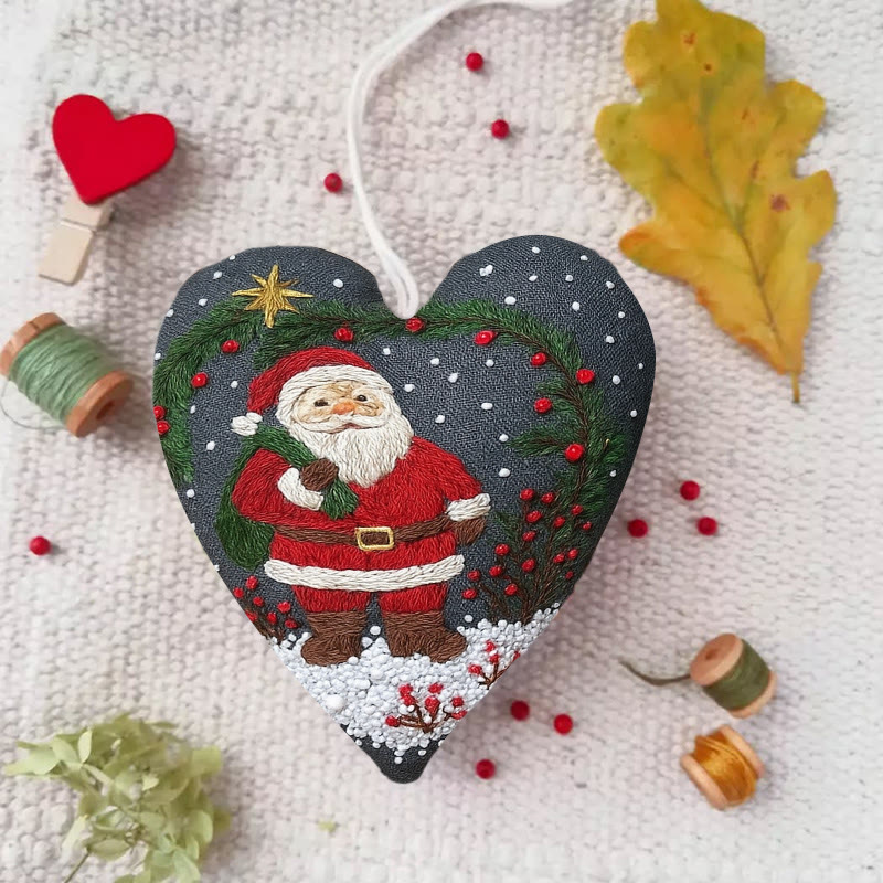 Rubbyoo Heart Embroidery Kit - Santa Claus | Unique Christmas Gift | Diy Hanging Craft  - image 3