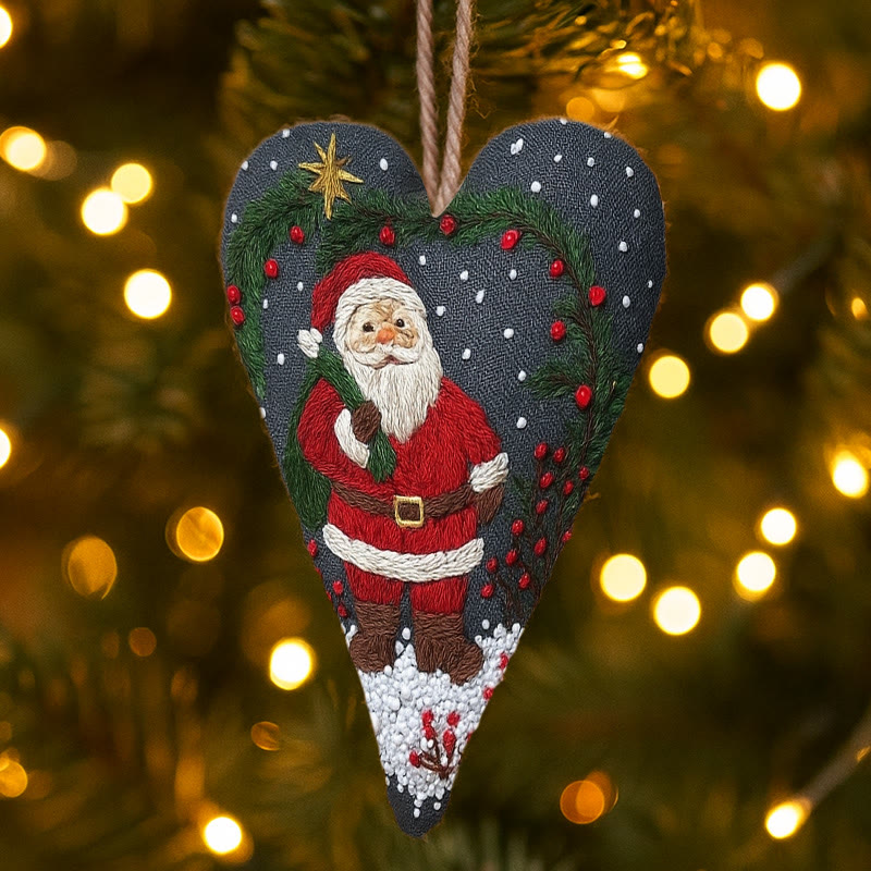 Rubbyoo Heart Embroidery Kit - Santa Claus | Unique Christmas Gift | Diy Hanging Craft  - image 2