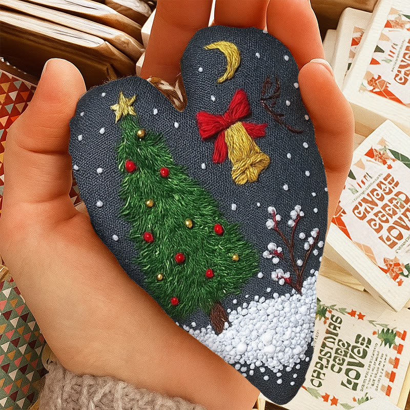 Rubbyoo Heart Embroidery Kit - Christmas Night | Diy Holiday Needlepoint | Christmas Home Ornament - image 8