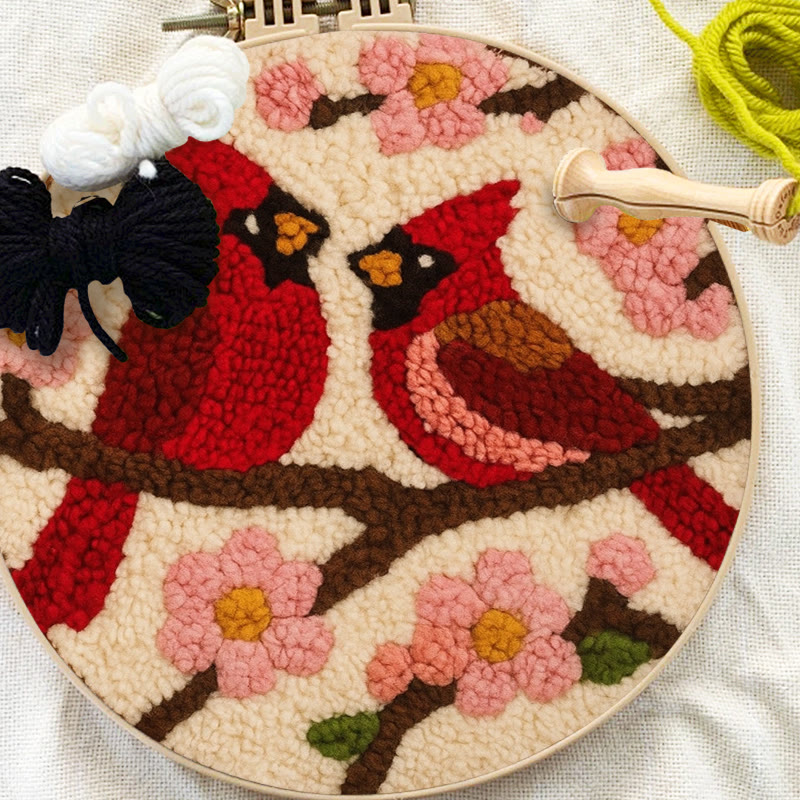  Romantic Cardinals Punch Needle Kit - Unique Birds Decoration | Perfect Handicraft For Lover - image 8