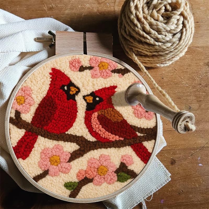  Romantic Cardinals Punch Needle Kit - Unique Birds Decoration | Perfect Handicraft For Lover - image 5