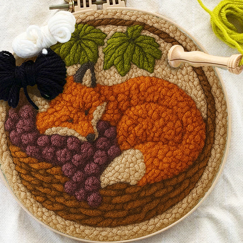 Sleeping Fox Punch Needle Kit - Diy Animal Coaster | Perfect For Home Decor - image 5
