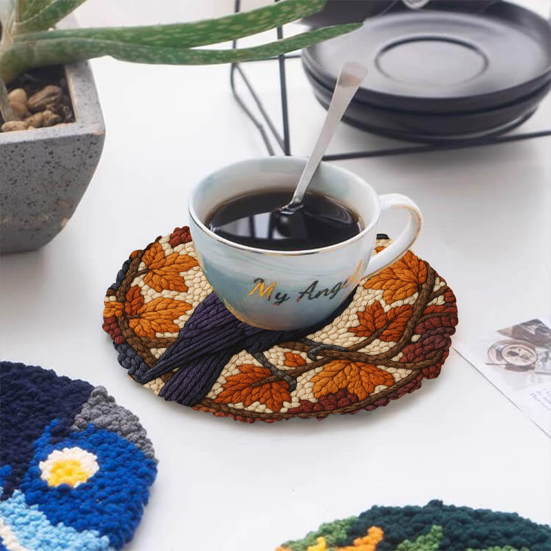 Autumn Raven Punch Needle Kit - Diy Holiday Ornament | Handmade Craft For Bird Lover  - image 10