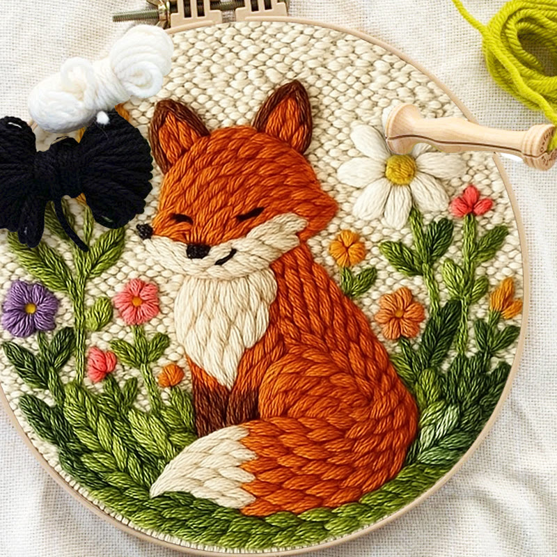Floral Fox Punch Needle Kit - Lovely Handmade Craft | Perfect For Birthday Gift - image 4