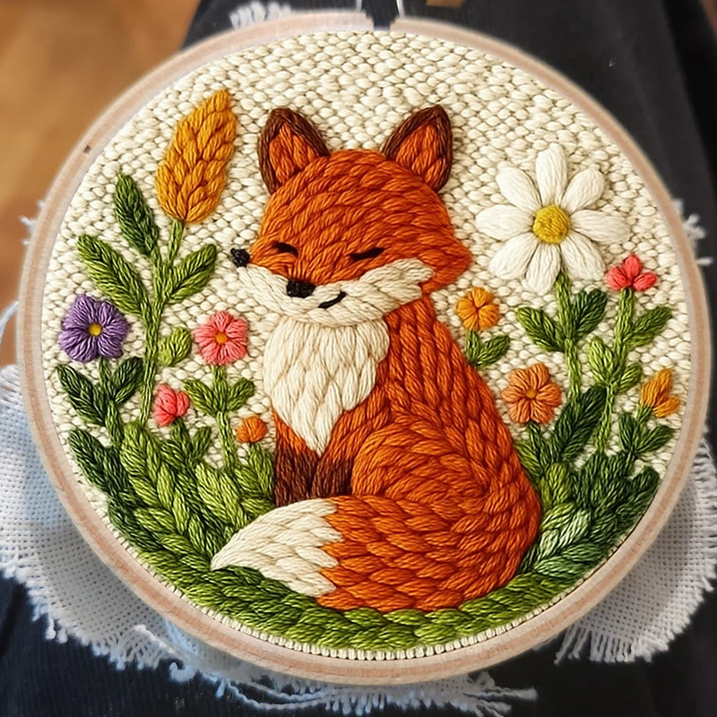 Floral Fox Punch Needle Kit - Lovely Handmade Craft | Perfect For Birthday Gift - image 3