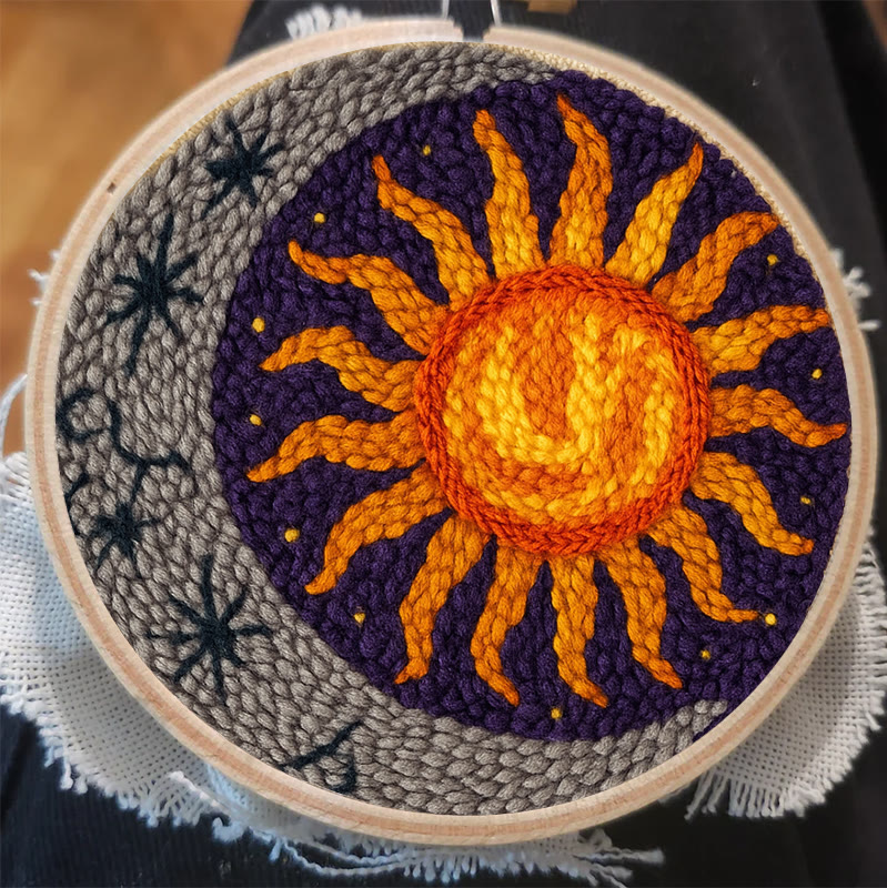  Vibrant Sun Punch Needle Kit - Celestial Handmade Craft | Diy Art For Ornament - image 3