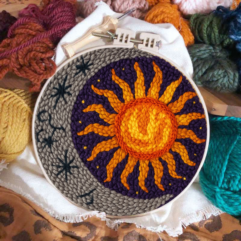  Vibrant Sun Punch Needle Kit - Celestial Handmade Craft | Diy Art For Ornament - image 2
