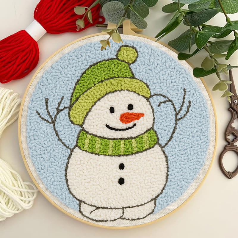  Little Snowman Punch Needle Kit - Cute Christmas Hanging | Easy Handmade Art - image 6