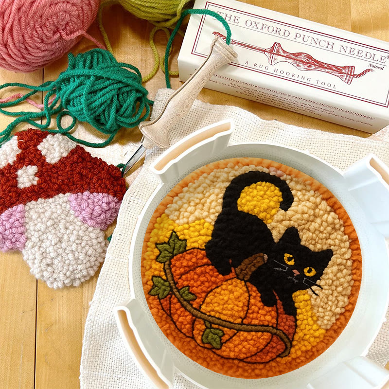 Black Kitten Punch Needle Kit - Cute Animal Craft | Perfect For Halloween Decor - image 4