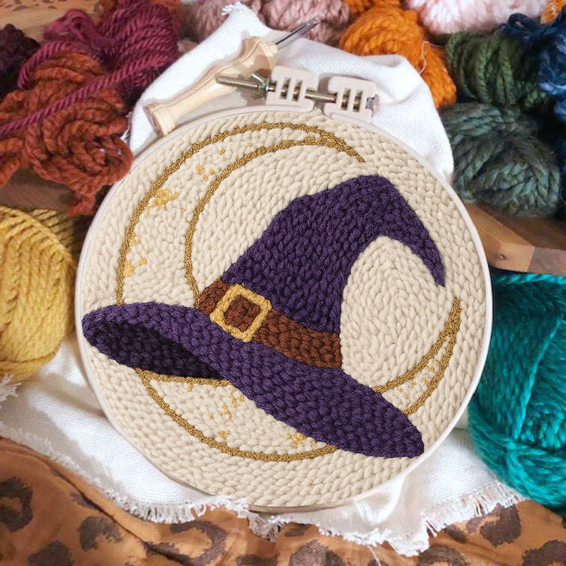 Witch Hat Punch Needle Kit - Halloween Handmade Craft | Unique Decorative Art  - image 3