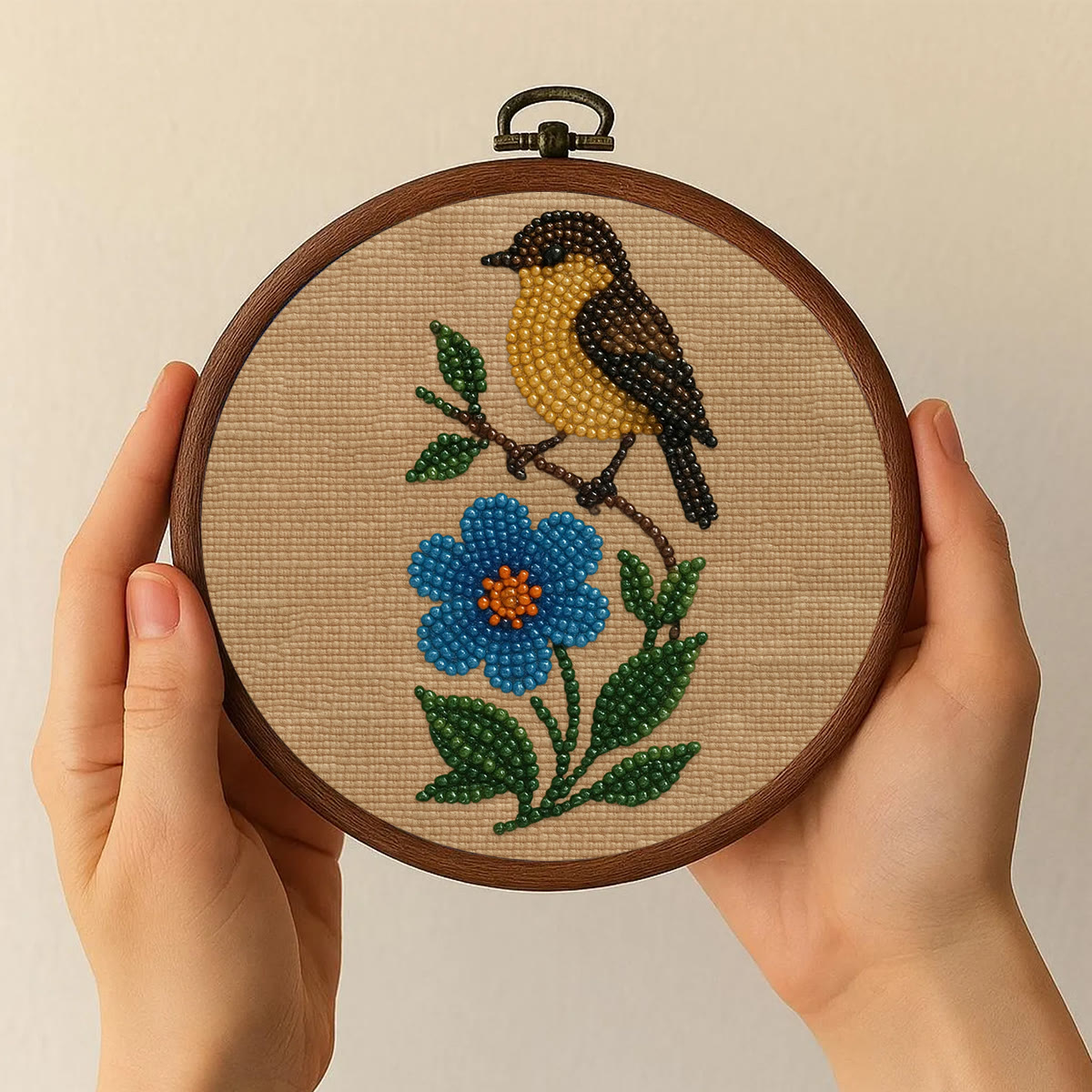 Rubbyoo Bead Embroidery Kit - Floral Bird | Beginner Needle Artcraft | Personalized Home Decor - image 7