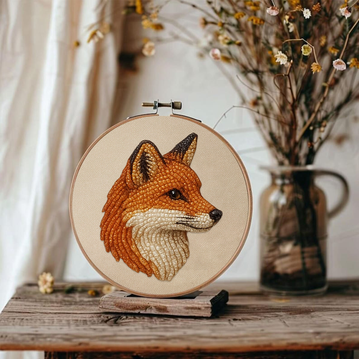 Rubbyoo Bead Embroidery Kit - Charming Fox | Diy Animal Needlework | Fox Lover Gifts - image 2
