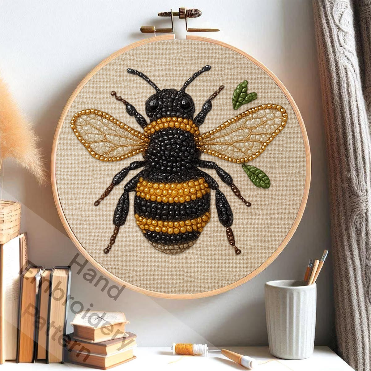 Rubbyoo Bead Embroidery Kit - Flying Bee | Diy Insects Craft | Handmade Decorative Art - image 3