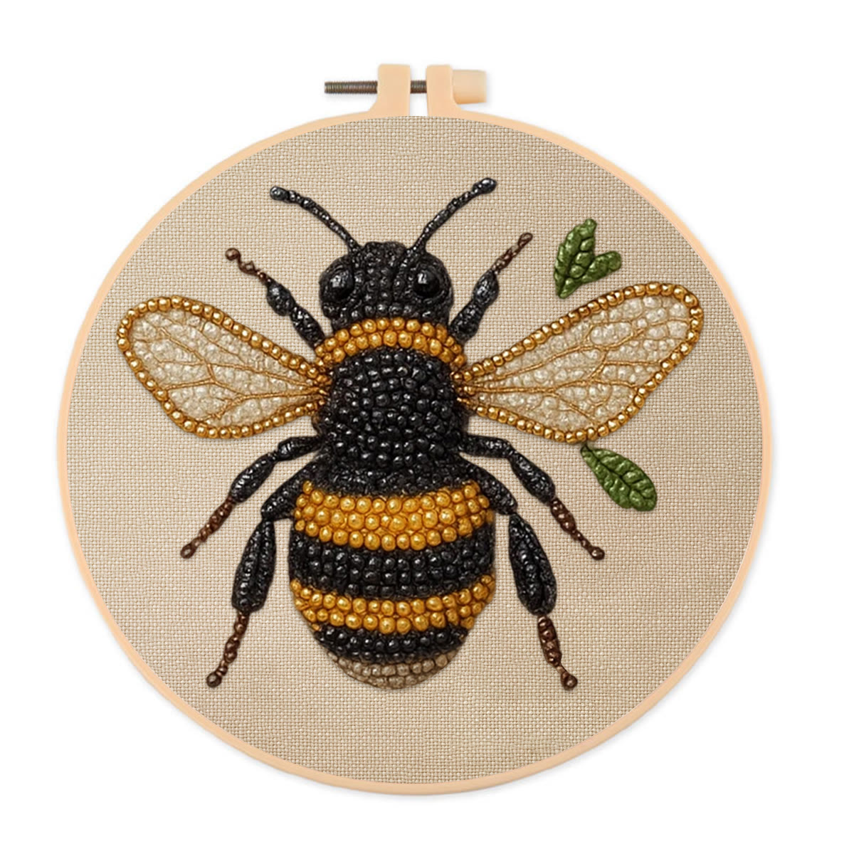 Rubbyoo Bead Embroidery Kit - Flying Bee | Diy Insects Craft | Handmade Decorative Art - 15cm*15cm - image 1