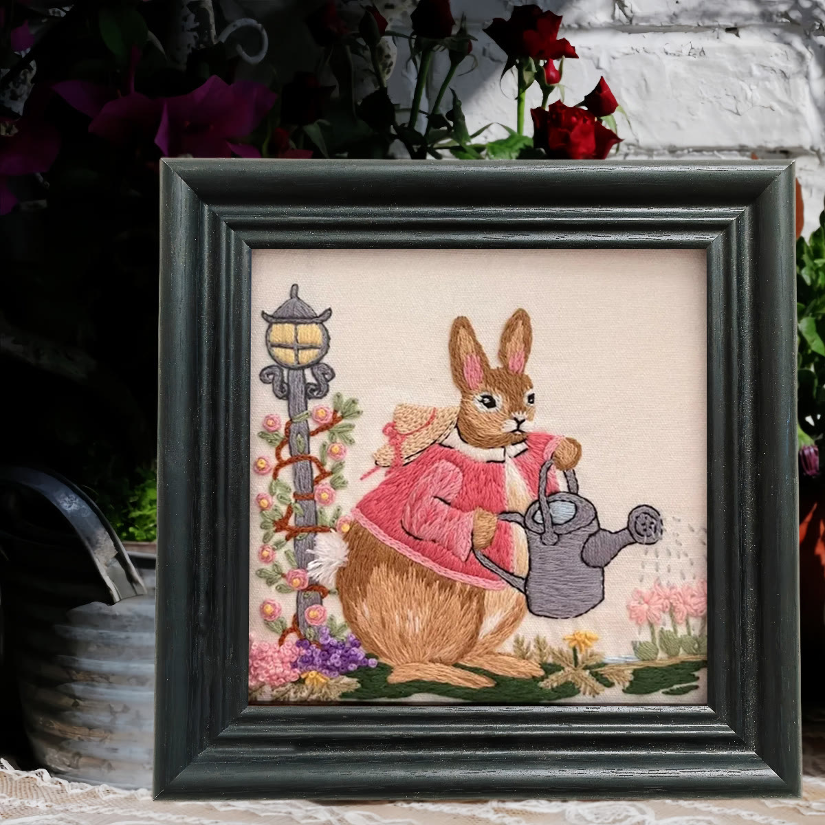 Rubbyoo Embroidery Kit - Watering Bunny | Adorable Animal Craft | Perfect Wall Ornament - image 7