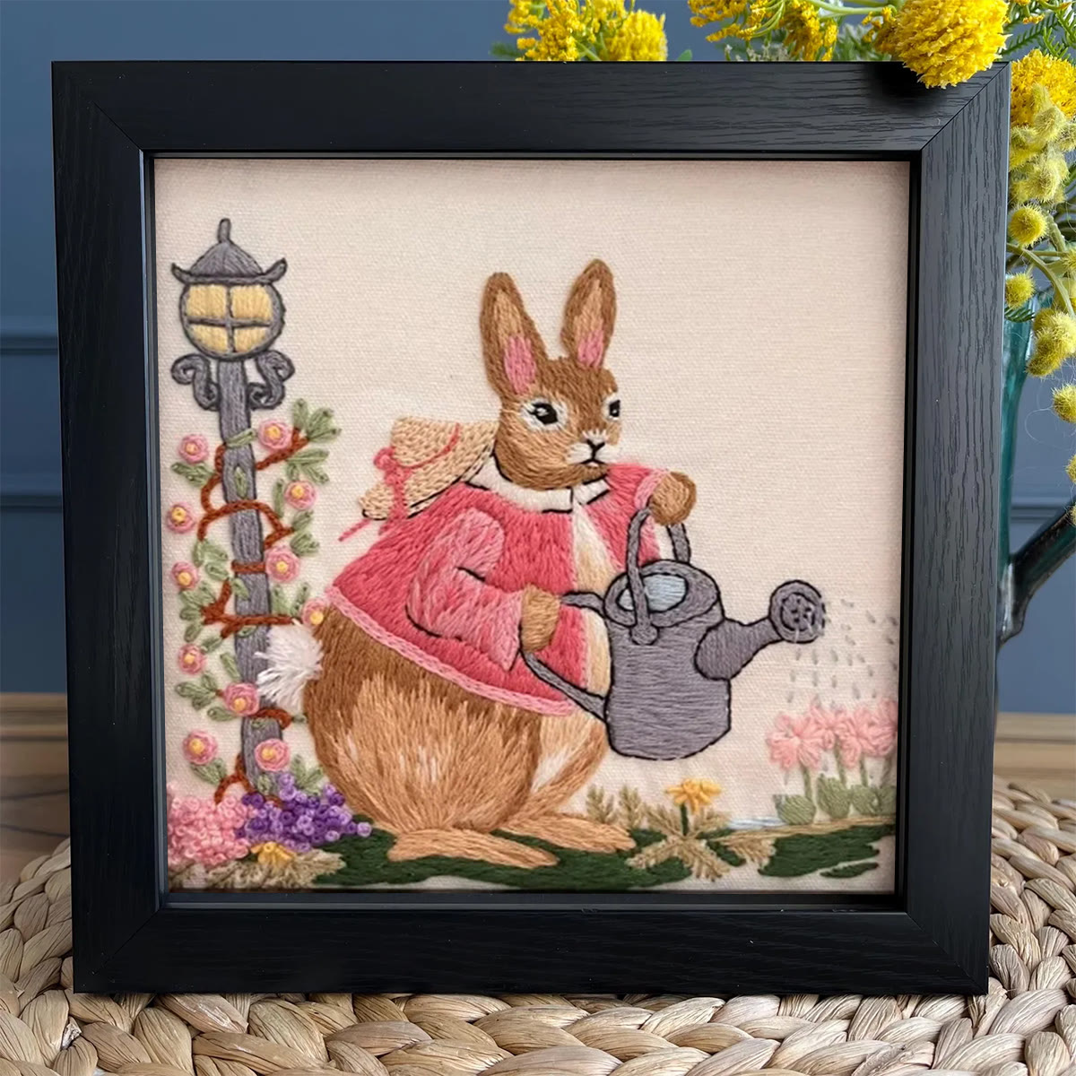 Rubbyoo Embroidery Kit - Watering Bunny | Adorable Animal Craft | Perfect Wall Ornament - image 10