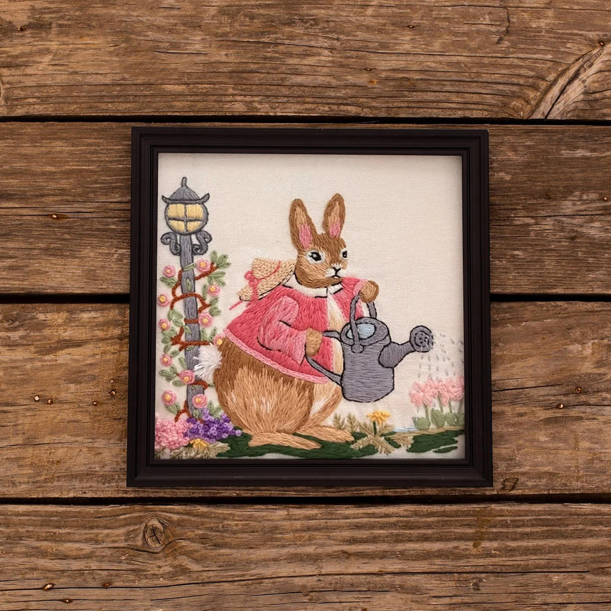 Rubbyoo Embroidery Kit - Watering Bunny | Adorable Animal Craft | Perfect Wall Ornament - image 9