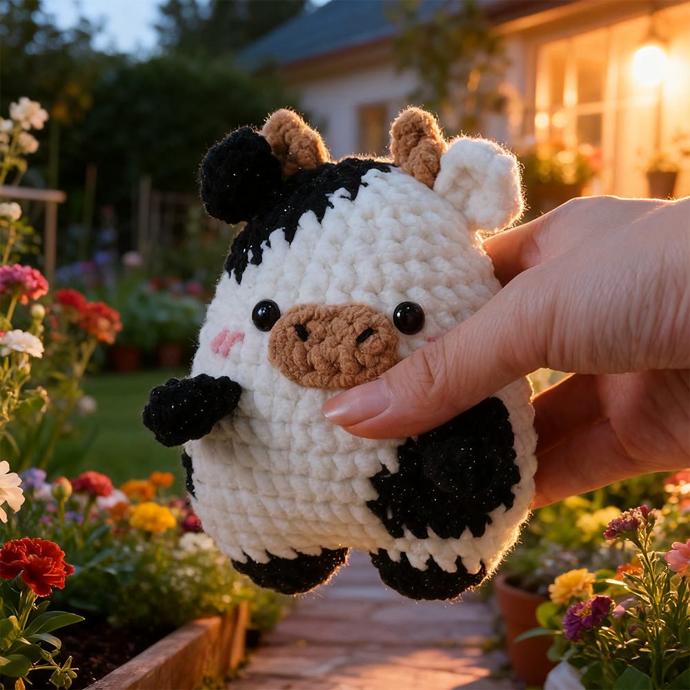 Diy Handmade Milk Cow Crochet Kit - Adorable Bag Pendant | Perfect Handmade Craft For Kids - image 2