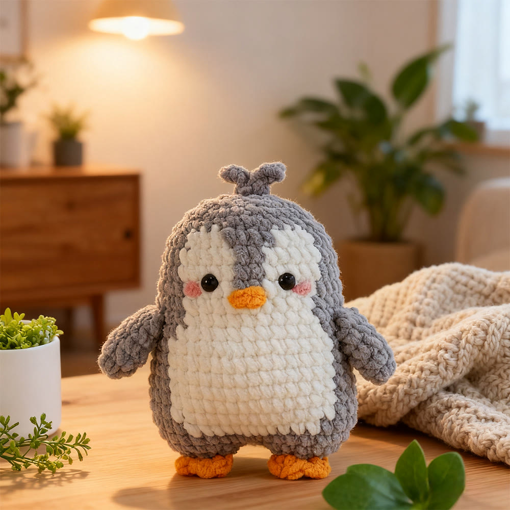 Diy Handmade Lovely Penguin Crochet Kit - Easy Handmade Doll | Perfect Animal Craft For Birthday  - Diy Handmade Lovely Penguin Crochet Kit - image 1