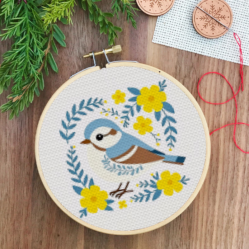  Cross Stitch Kit - Floral Bluebird | Charming Animal Art | Easy Stitching Craft - image 3