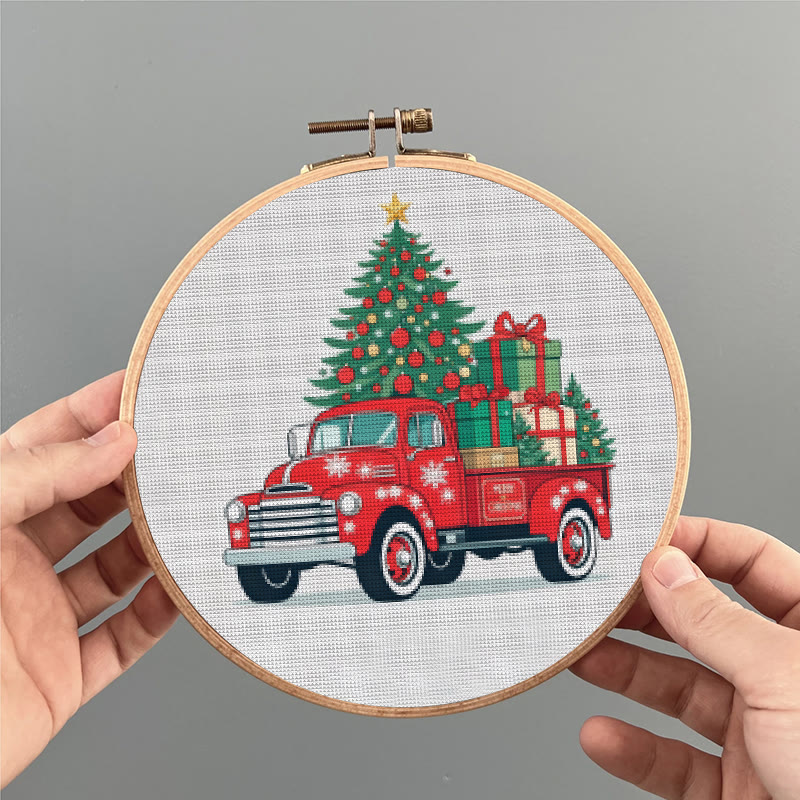 Cross Stitch Kit - Christmas Truck | Diy Holiday Needlework |  Perfect Wall Decoration - image 7