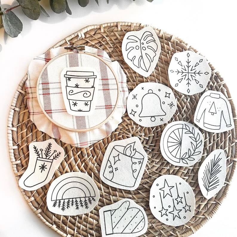 Christmas Stick And Stitch Patterns | Perfect For Diy Handicraft | Nice Holiday Ornaments - 12pcs - image 4