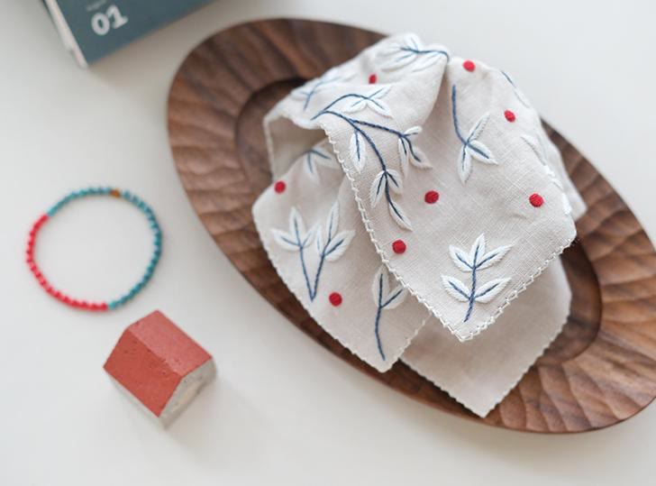 Embroidery Square Scrunchie Kit | Handmade Hair Accessories |  Personalized Gift For Her - Leaves - image 5