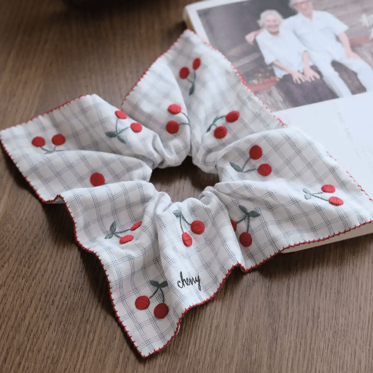 Embroidery Square Scrunchie Kit | Handmade Hair Accessories |  Personalized Gift For Her - image 2