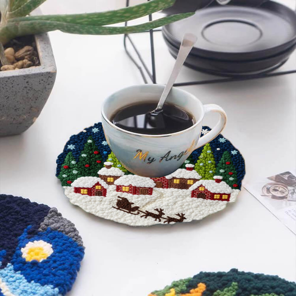 Moonlit Christmas Village Sled Punch Needle Kit – Beginner Hoop Art | Personalized Christmas Gift for Her - image 5