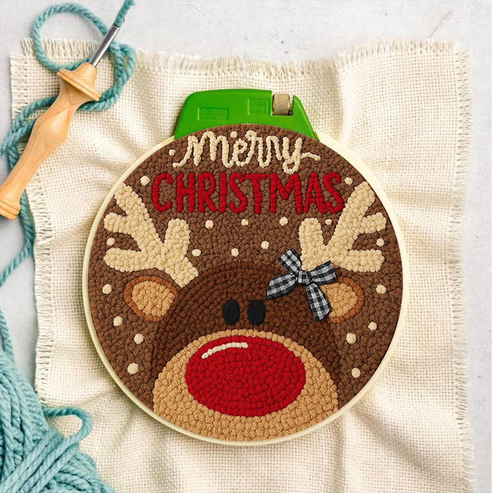  Christmas Reindeer Punch Needle Kit - Diy Christmas Coaster | Unique Housewarming Handicraft - image 10