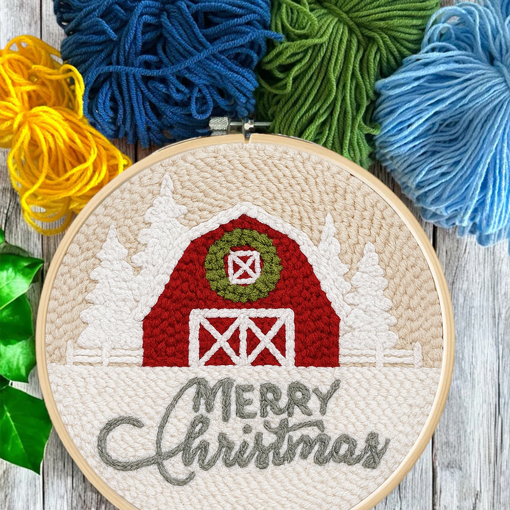 Winter Snow View Punch Needle Kit - Diy Hoop Art |  Handmade Wall Hanging Decor - image 6