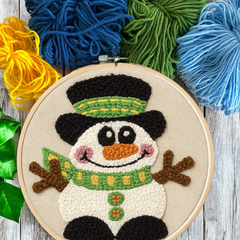 Winter Snowman Punch Needle Kit - Diy Craft For Christmas |  Holiday Decorative Needlepoint  - image 4