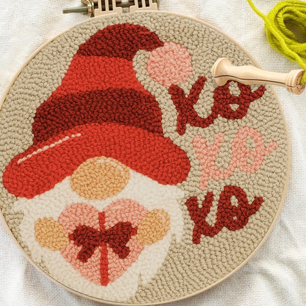 Happy Gnome Punch Needle Kit - Unique Christmas Craft | Handmade Decor For Home - image 3