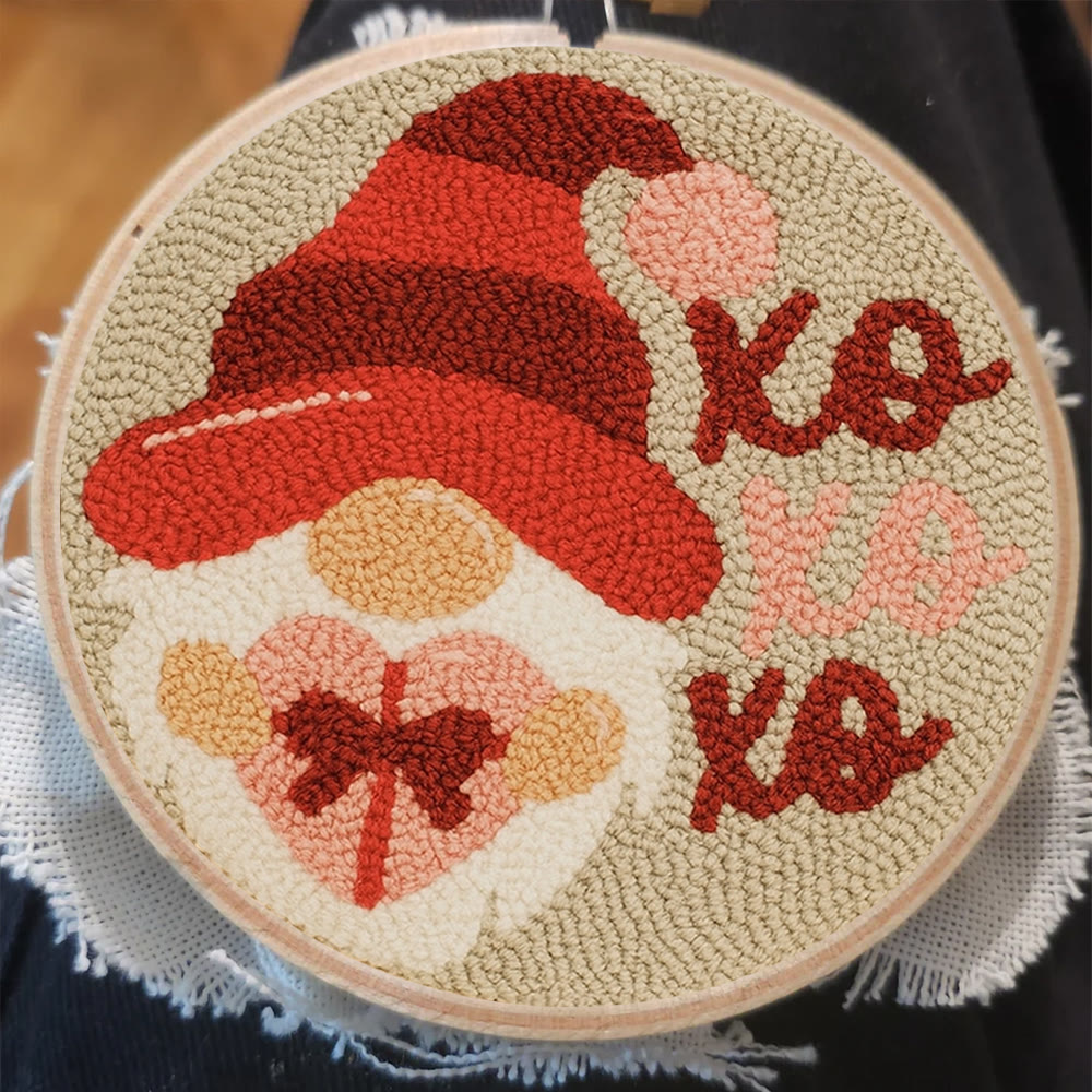 Happy Gnome Punch Needle Kit - Unique Christmas Craft | Handmade Decor For Home - image 2